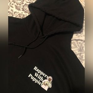 Rappers with Puppies Black Hoodie NWOT